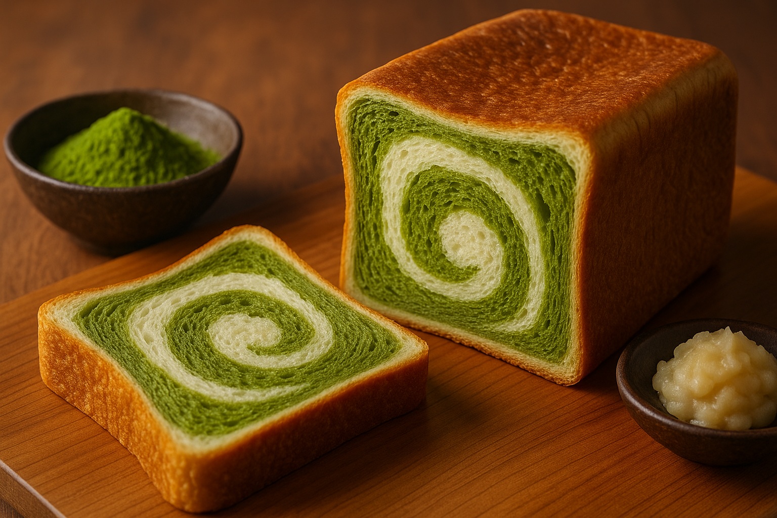 初心者でも失敗しない！仁多抹茶と白いんげんあんのふんわり和風食パンレシピ